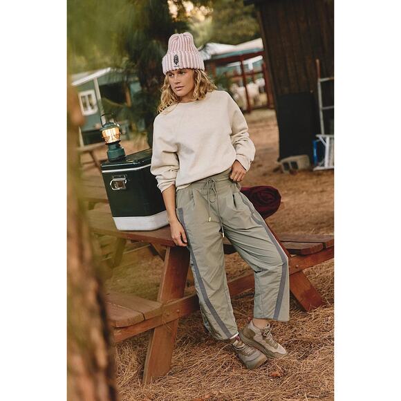 Free People Movement "Champ Is Here" Pants Womens Size L Olive Green Lightweight - Picture 1 of 13